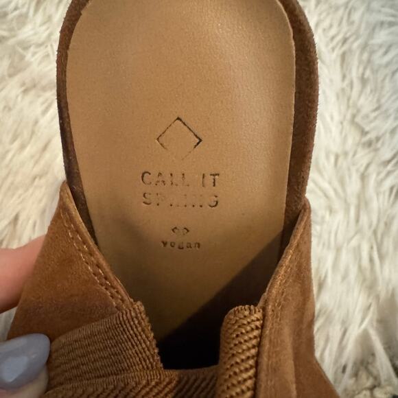 Call It Spring Vegan Brown Suede Slingback Mules Size 7 - Picture 10 of 12